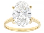 Certified Oval White Lab-Grown Diamond F VS1 14K Yellow Gold Solitaire Ring 5.00ct