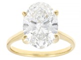 Certified Oval White Lab-Grown Diamond F VS1 14K Yellow Gold Solitaire Ring 5.00ct