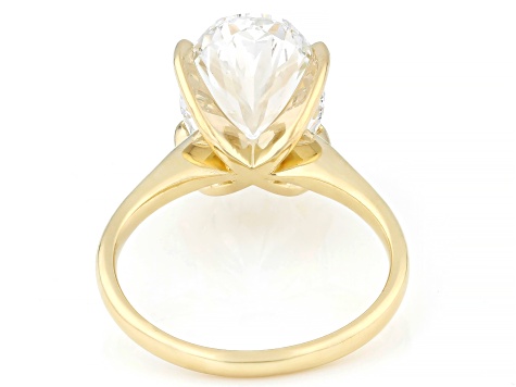 Certified Oval White Lab-Grown Diamond F VS1 14K Yellow Gold Solitaire Ring 5.00ct