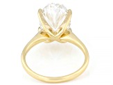 Certified Oval White Lab-Grown Diamond F VS1 14K Yellow Gold Solitaire Ring 5.00ct