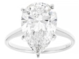 Certified Pear Shape White Lab-Grown Diamond F VS1 14K White Gold Solitaire Ring 5.00ct