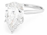 Certified Pear Shape White Lab-Grown Diamond F VS1 14K White Gold Solitaire Ring 5.00ct