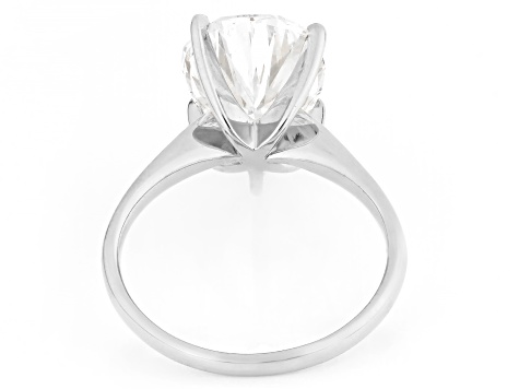 Certified Pear Shape White Lab-Grown Diamond F VS1 14K White Gold Solitaire Ring 5.00ct