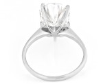 Certified Pear Shape White Lab-Grown Diamond F VS1 14K White Gold Solitaire Ring 5.00ct