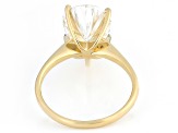 Certified Pear Shape White Lab-Grown Diamond F VS1 14K Yellow Gold Solitaire Ring 5.00ct