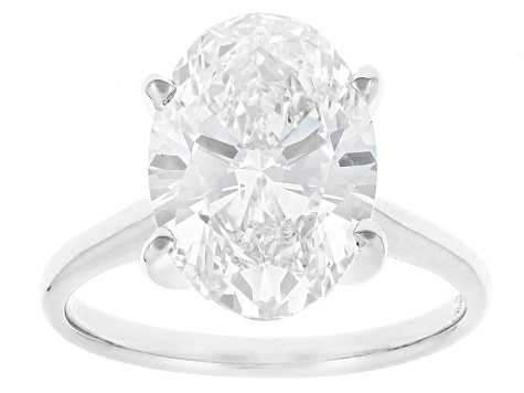Certified Oval White Lab-Grown Diamond F VS1 14K White Gold Solitaire Ring 5.00ct