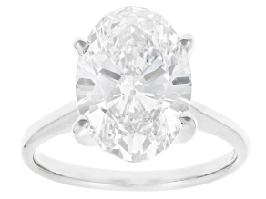 Certified Oval White Lab-Grown Diamond F VS1 14K White Gold Solitaire Ring 5.00ct