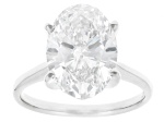 Certified Oval White Lab-Grown Diamond F VS1 14K White Gold Solitaire Ring 5.00ct