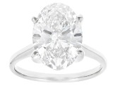 Certified Oval White Lab-Grown Diamond F VS1 14K White Gold Solitaire Ring 5.00ct