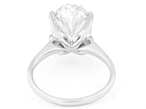 Certified Oval White Lab-Grown Diamond F VS1 14K White Gold Solitaire Ring 5.00ct