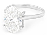 Certified Oval White Lab-Grown Diamond F VS1 14K White Gold Solitaire Ring 5.00ct