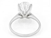 Certified Oval White Lab-Grown Diamond F VS1 14K White Gold Solitaire Ring 4.00ct
