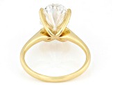 Certified Oval White Lab-Grown Diamond F VS1 14K Yellow Gold Solitaire Ring 4.00ct