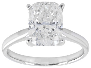 Certified Cushion White Lab-Grown Diamond F VS1 14K White Gold Solitaire Ring 3.00ct
