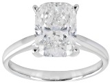 Certified Cushion White Lab-Grown Diamond F VS1 14K White Gold Solitaire Ring 3.00ct