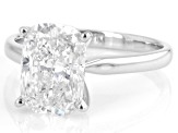 Certified Cushion White Lab-Grown Diamond F VS1 14K White Gold Solitaire Ring 3.00ct