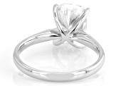 Certified Cushion White Lab-Grown Diamond F VS1 14K White Gold Solitaire Ring 3.00ct