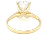 Certified Cushion White Lab-Grown Diamond F VS1 14K Yellow Gold Solitaire Ring 3.00ct
