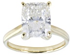 Certified Cushion White Lab-Grown Diamond F VS1 14K Yellow Gold Solitaire Ring 4.00ct