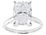 Certified Cushion White Lab-Grown Diamond F VS1 14K White Gold Solitaire Ring 5.00ct
