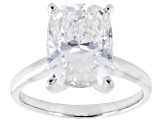 Certified Cushion White Lab-Grown Diamond F VS1 14K White Gold Solitaire Ring 5.00ct