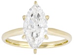 Certified Marquise White Lab-Grown Diamond F VS1 14K Yellow Gold Solitaire Ring 2.00ct