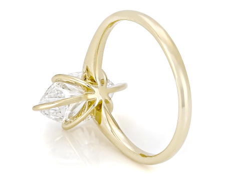 Certified Marquise White Lab-Grown Diamond F VS1 14K Yellow Gold Solitaire Ring 2.00ct