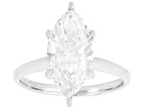 Certified Marquise White Lab-Grown Diamond F VS1 14K White Gold Solitaire Ring 3.00ct