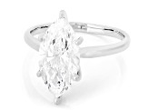 Certified Marquise White Lab-Grown Diamond F VS1 14K White Gold Solitaire Ring 3.00ct