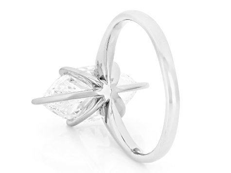 Certified Marquise White Lab-Grown Diamond F VS1 14K White Gold Solitaire Ring 3.00ct
