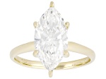 Certified Marquise White Lab-Grown Diamond F VS1 14K Yellow Gold Solitaire Ring 3.00ct