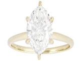 Certified Marquise White Lab-Grown Diamond F VS1 14K Yellow Gold Solitaire Ring 3.00ct