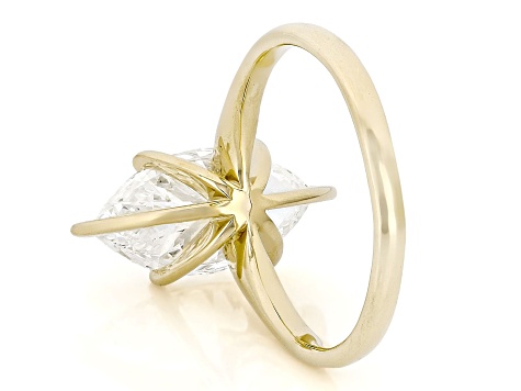 Certified Marquise White Lab-Grown Diamond F VS1 14K Yellow Gold Solitaire Ring 3.00ct