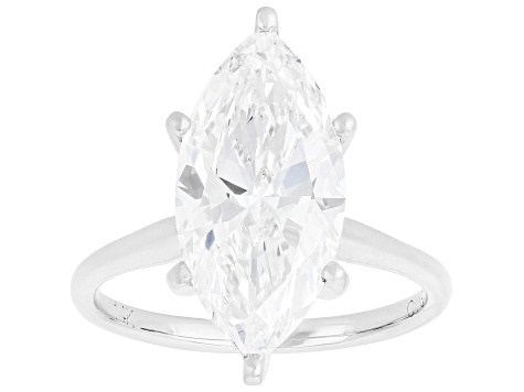Certified Marquise White Lab-Grown Diamond F VS1 14K White Gold Solitaire Ring 4.00ct