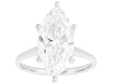 Certified Marquise White Lab-Grown Diamond F VS1 14K White Gold Solitaire Ring 4.00ct