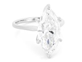 Certified Marquise White Lab-Grown Diamond F VS1 14K White Gold Solitaire Ring 4.00ct