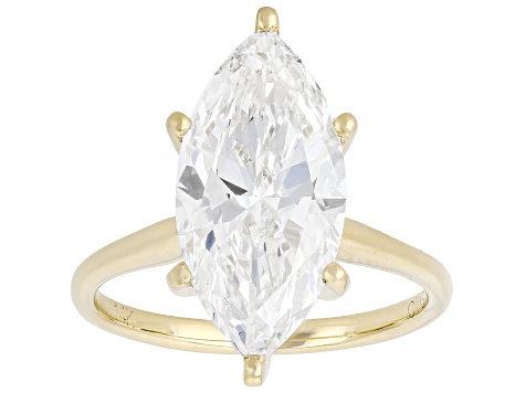 Certified Marquise White Lab-Grown Diamond F VS1 14K Yellow Gold Solitaire Ring 4.00ct