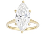 Certified Marquise White Lab-Grown Diamond F VS1 14K Yellow Gold Solitaire Ring 4.00ct