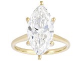 Certified Marquise White Lab-Grown Diamond F VS1 14K Yellow Gold Solitaire Ring 4.00ct