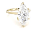 Certified Marquise White Lab-Grown Diamond F VS1 14K Yellow Gold Solitaire Ring 4.00ct