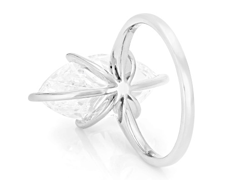 Certified Marquise White Lab-Grown Diamond F VS1 14K White Gold Solitaire Ring 5.00ct