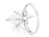 Certified Marquise White Lab-Grown Diamond F VS1 14K White Gold Solitaire Ring 5.00ct
