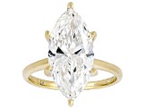 Certified Marquise White Lab-Grown Diamond F VS1 14K Yellow Gold Solitaire Ring 5.00ct