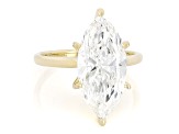 Certified Marquise White Lab-Grown Diamond F VS1 14K Yellow Gold Solitaire Ring 5.00ct