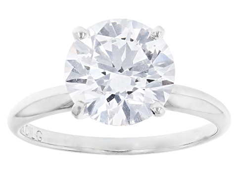 14k White Gold 3.00ct Round White IGI Certified Lab-Grown Diamond Solitaire Ring F/VS1