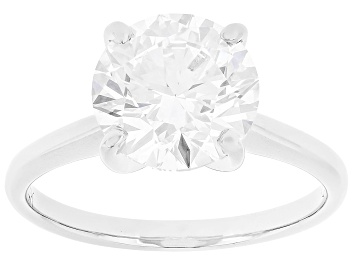 Picture of Certified Round White Lab-Grown Diamond F VS1 14K White Gold Solitaire Ring 3.00ct