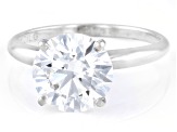 14k White Gold 3.00ct Round White IGI Certified Lab-Grown Diamond Solitaire Ring F/VS1