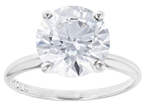 14k White Gold 4.00ct Round White IGI Certified Lab-Grown Diamond Solitaire Ring F/VS1