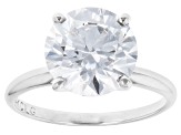 14k White Gold 4.00ct Round White IGI Certified Lab-Grown Diamond Solitaire Ring F/VS1