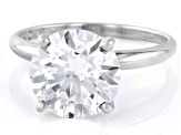 14k White Gold 4.00ct Round White IGI Certified Lab-Grown Diamond Solitaire Ring F/VS1